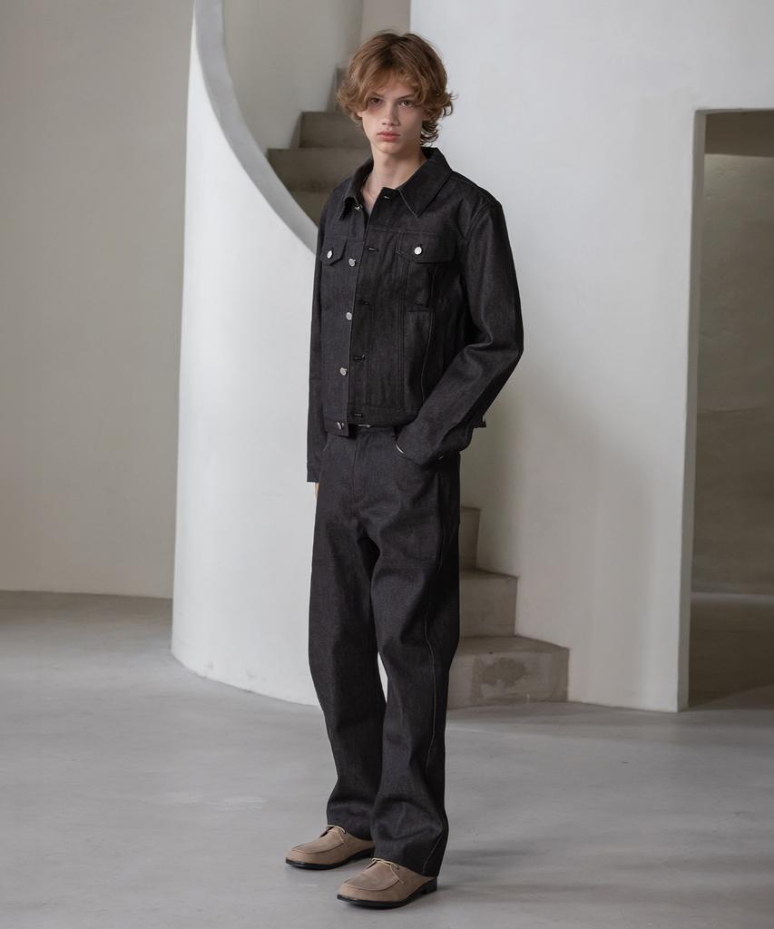 Decoroso Knox Denim Trucker Set [Non-Faded Black]