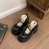 Retro Black British Style Thick High-heeled Small Leather Shoes Women's 2025 New Summer Skirt High-end Mary Jane Shoes