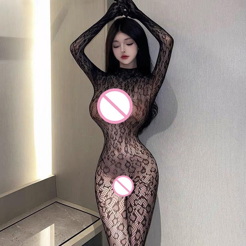 Erotischer Netzstrumpf Versuchung Damen Schrittlos Transparent Ausgeschnitten Porno Sexy Dessous Body Exotische Kostüme