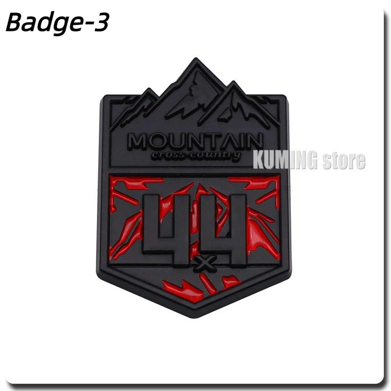 3D Metal 4X4 Mountain Cross Country Badge Auto 4WD Emblem Car Stickers Styling Decals Accessories
