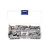 200PCS Box Non Insulated Butt Connectors Uninsulated Electrical Wire Ferrule Cable Crimp Terminals with Storage Case