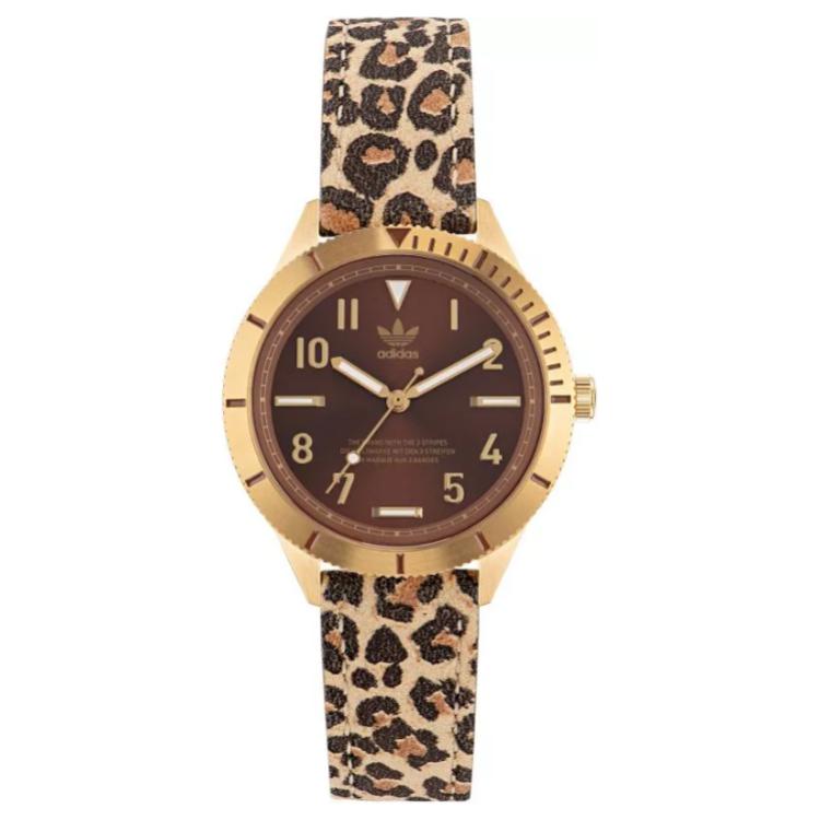 Adidas Originals EDITION Wrist Watch Quartz Movement Leather Strap 36mm Tan Watch Dial Women s Watch AOFH22572 Tan Watch Dial