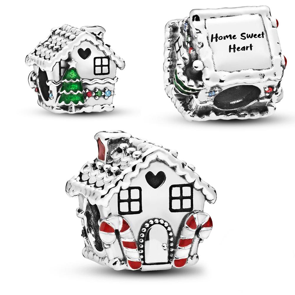 Classic Copper Gingerbread Man Charm Fit Original Bracelet Santa Claus Reindeer Sparkling Christmas Tree Charms Jewelry Gift