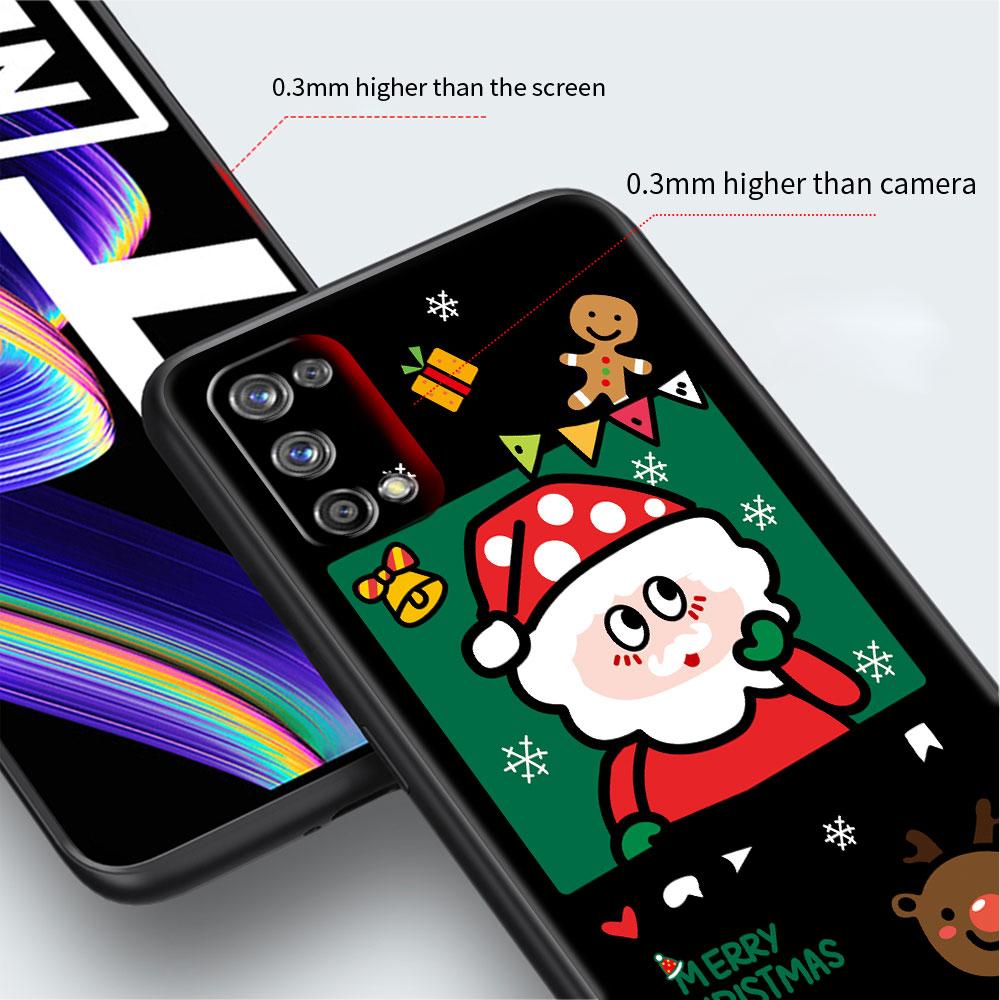 Coque pour Realme 8 C21y GT Neo 2 3 8i C21 7 C11 6 C12 C35 C3 GT 9 Pro C12 Master Funda Housse de Téléphone Bonhomme de Neige Noël Mignon