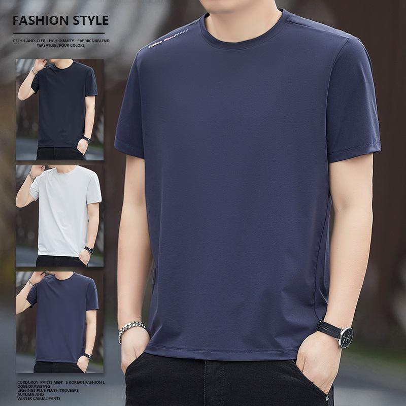 

Ice Silk Men s Quick-Dry Sports T-Shirt 2026 - Short Sleeve, Breathable, Cool, Plus Size 4XL темно-синий