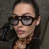 Retro Double Bridges Women'S Sunglasses Leopard Tea Gradient Shades Eyewear Brand Designer Sun Glasses  Uv400
