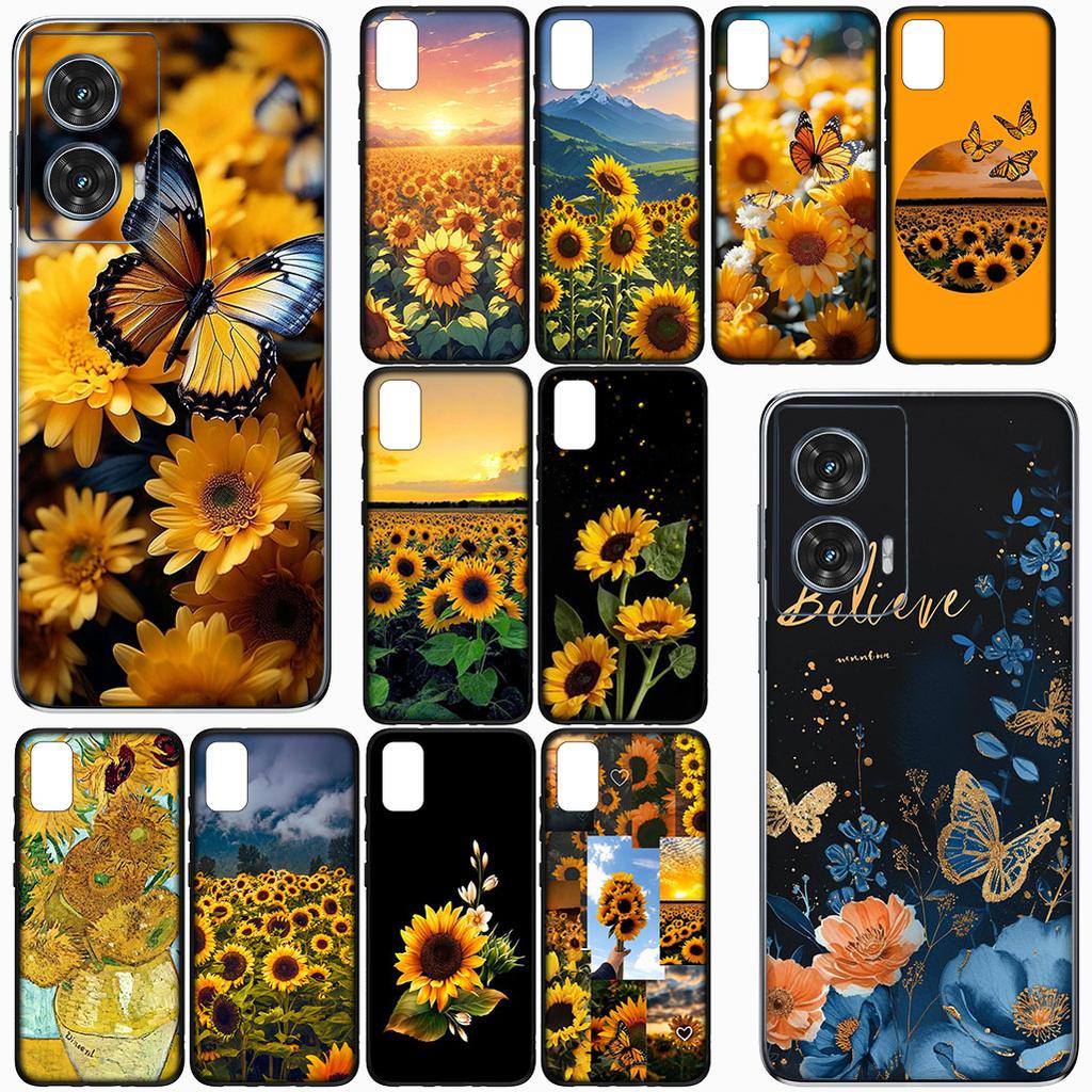 Cover for Motorola Moto G82 G20 G22 G23 G32 G8 G7 G9 Power Plus G41 G30 G71 E22 E13 E20 E32 Phone Case With Sunflower Flower