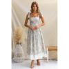 This Summer's New Resort-style French Floral Floral Cinched-waist Slimming, Color-block Strappy Jumpsuit Dress