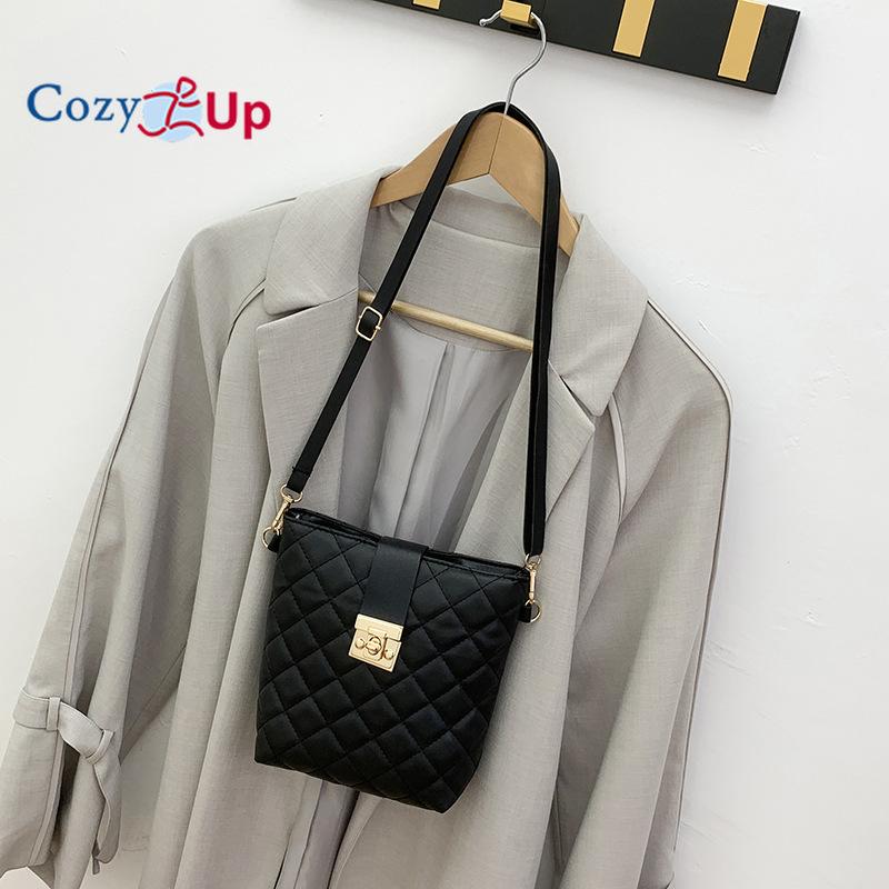 Cozy Up Ling Grid Pattern Bag Casual Women's Small Bag Minimalist Bucket Shoulder Bag