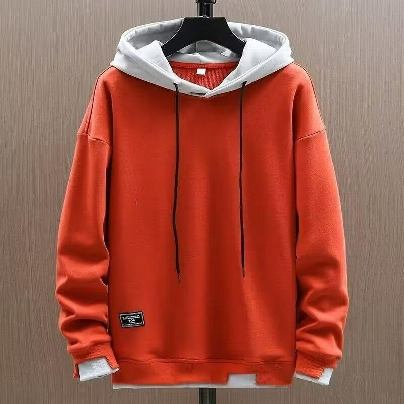 Fake Two-piece Loose Sweater Men's Trend Men's Autumn and Winter Loose Hooded Jacket