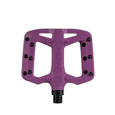 Funn Taipan S Termoplastové Bicyklové Pedále CrMo Oska s Kolíkmi pre a Štrkovú Jazdu Sklenenými Vláknami Zosilnené - 9/16" Protišmykové MTB, BMX, Mestské, (Fialová)