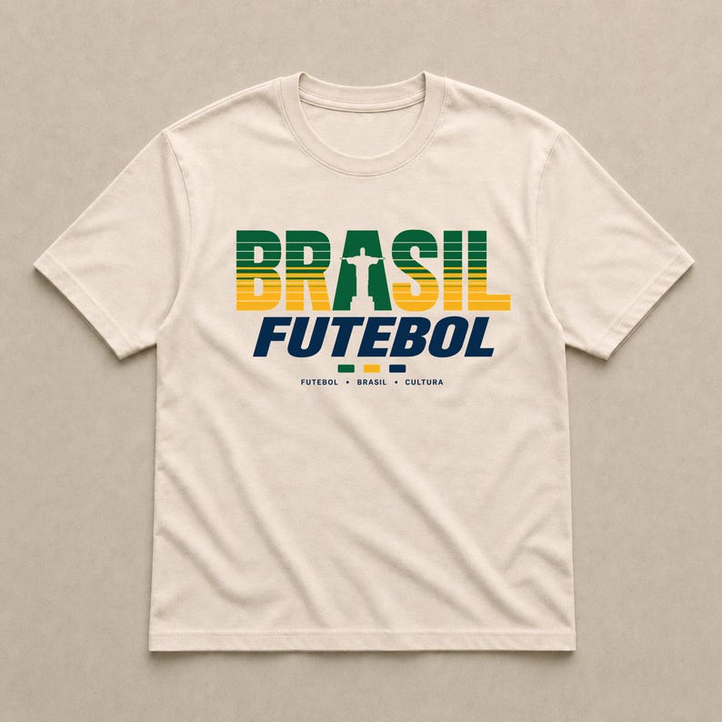 Brasil Football Shirt, Vintage Football Tee, Retro Brasil Football Culture T-Shirt, Fan Shirt, World Cup Streetwear Tee, Football Fan Gift S