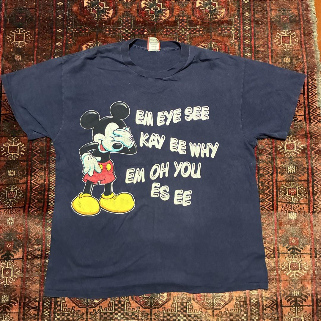 

[USED] 90s USA Made Disney Mickey Mouse XL with Old Tag