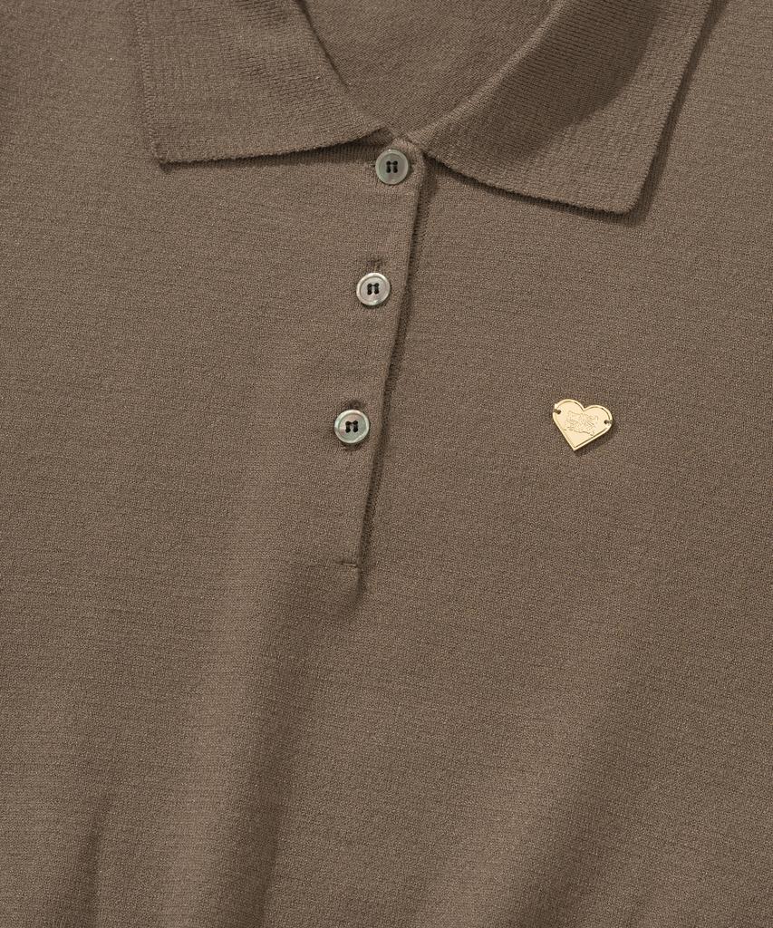 KNITTED (W) Basic Essential Washable Collared Knit Mocha
