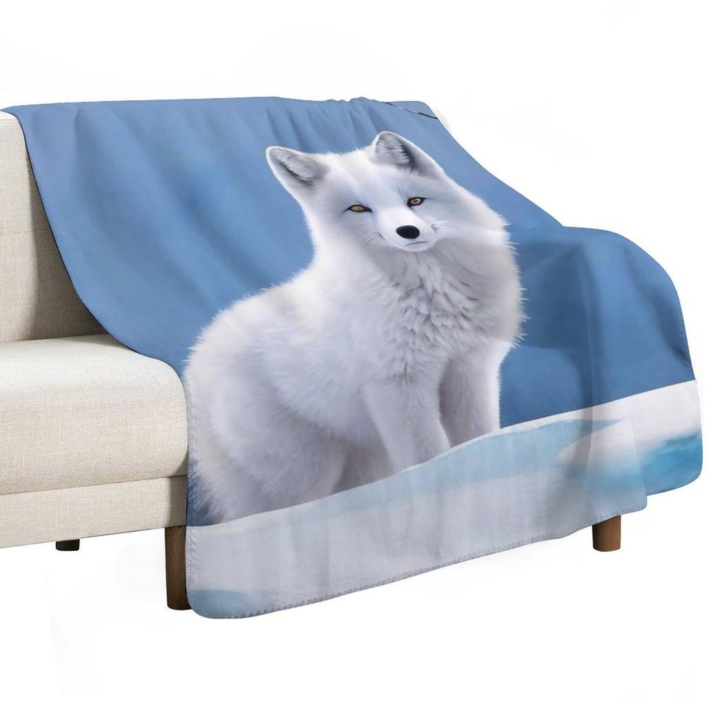 Arctic Fox Throw Blanket Luxury Throw Plaid Funny Gift Blankets Ands Blankets