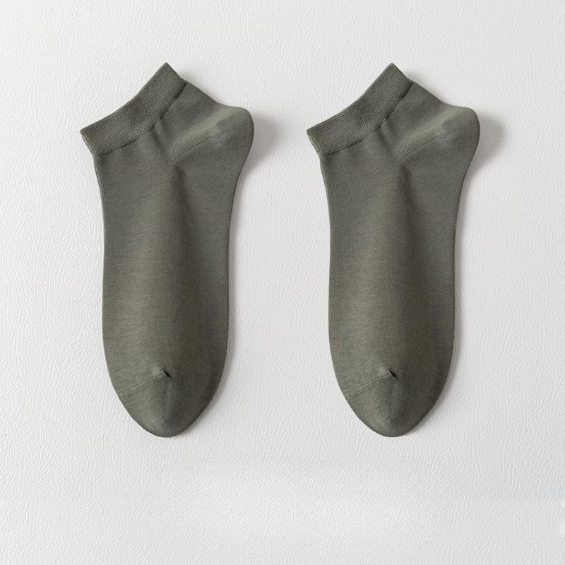 

Носки из чистого хлопка, Мужские носки, Весенне-летние короткие носки, Повседневные носки-следки, Хлопковые носки с защитой от запаха и влагопоглощением 1 pair темно-зеленого