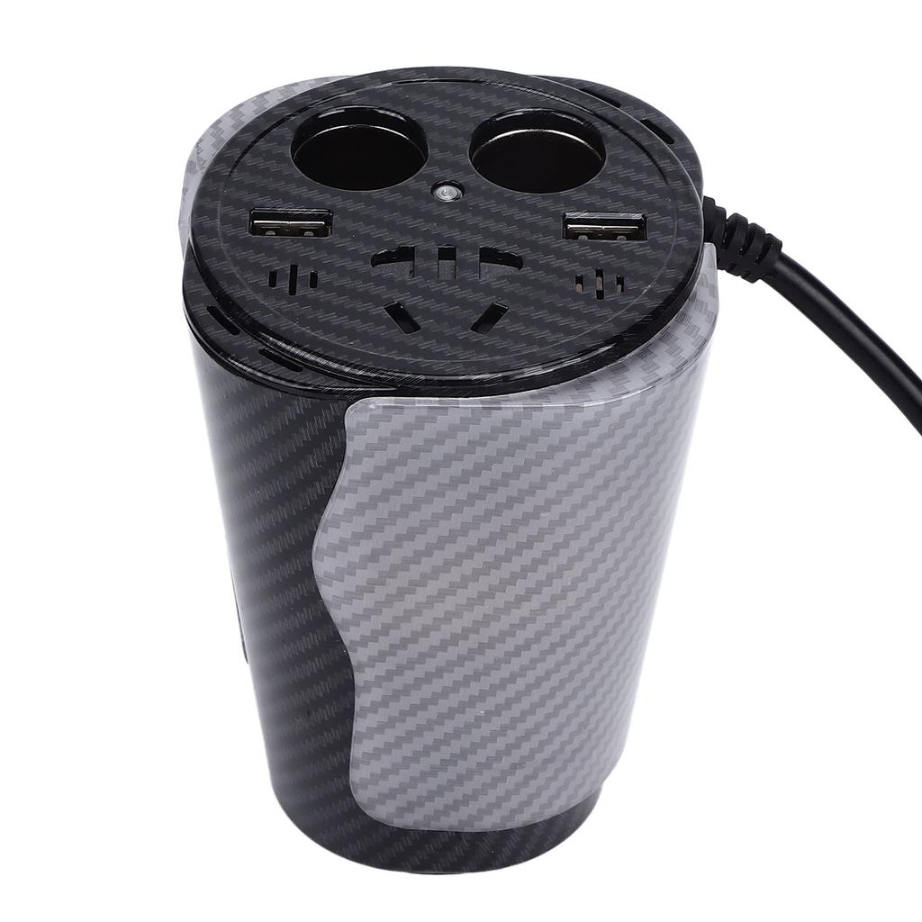 150W Car Power Converter with Voice Controlled LED Colorful Atmosphere Light USB Charging Converter