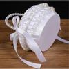 Decorative Pearls Embellished Storage Basket With Golden Edges for Wedding Reception Party Decorations