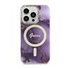 Guess Golden Marble Magsafe - Etui Iphone 14 Pro (Purpurowy)