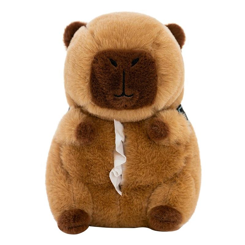 Cartoon Capybara Paper Storage Container - Car Armrest Tissue Holder Car Tissue Box Cover Organizer Soft Plush Tissue