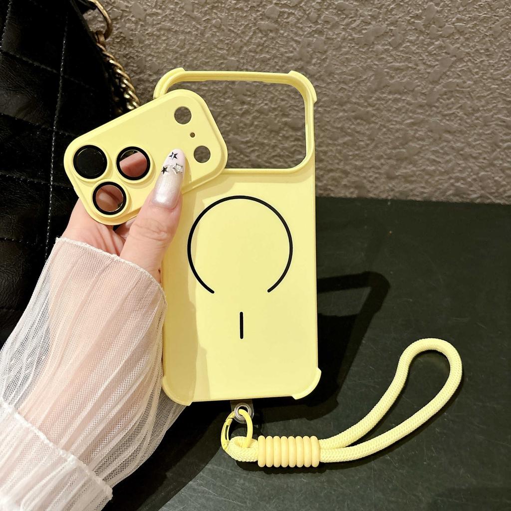 Laccetto da Polso alla Moda per Custodia Magsafe per iPhone 17 16 15 14 13 Plus 12 11 Pro Max Protezione Lente Copertura Opaca Antiurto