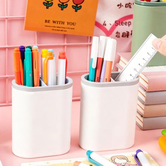 Pen Holder Large Capacity Desk Organizer with Multi-Grid Partition Pens Scissors Office School Supplies Desktop Decor