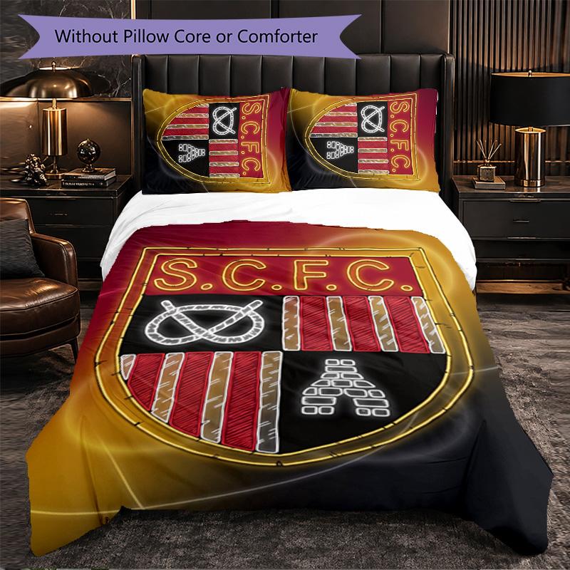 Stoke City Football Set Lenzuola 3 Pezzi Morbido Copripiumino con Federe Set Decorazione Camera da Letto per Casa