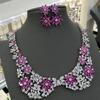 Middle Eastern Zircon Necklace Earrings Set Bridal Wedding Party Wedding Dress High-End Jewelry Flowers
