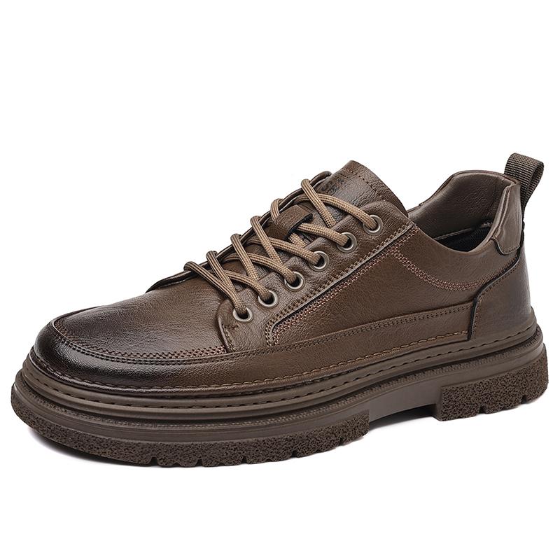 Fashion Casual Platform Leather Mens Vulcanized Shoes Fashion Outdoor Sneakers Antiskid Driving Tennis Running Trainers Business Shoes