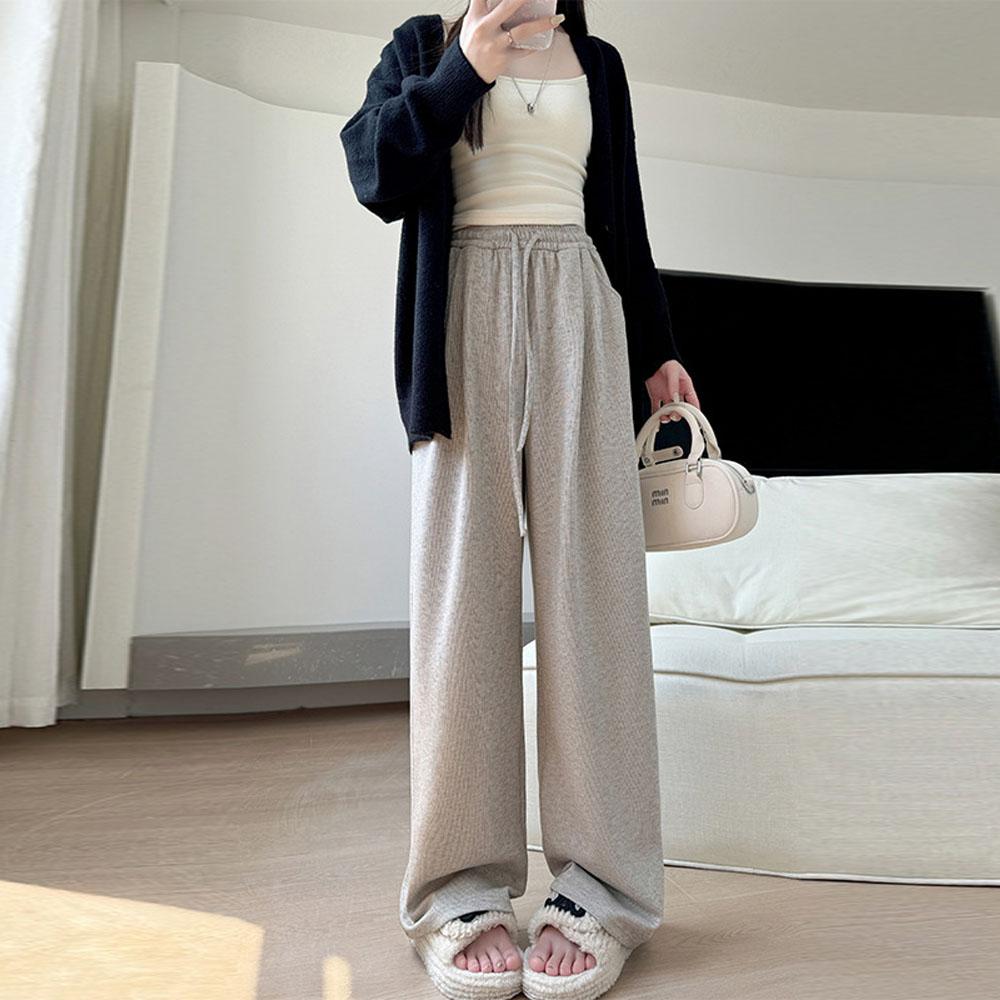 Damen Frühling Herbst Y2K Kleidung Dicker Strick Hohe Taille Baggy Casual Hosen Hosen Für Frauen Jogginghose