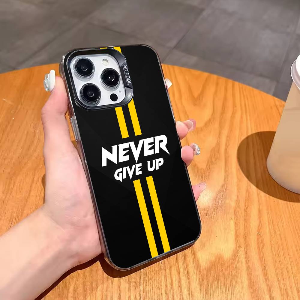 M-Motivate yourself to never give up Phone Case For iPhone17,16,15,14,13,12,11,Pro,MAX Gray Matte Silicone Black Cover