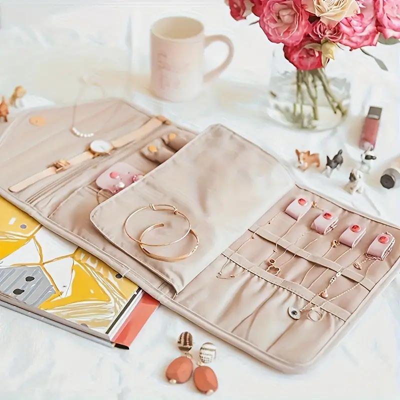 Faltbare Schmuckaufbewahrungstasche, Tragbare Handtasche Halskette Ring Ohrring Schmuckaufbewahrung, Zuhause Reise Schmuckschatulle