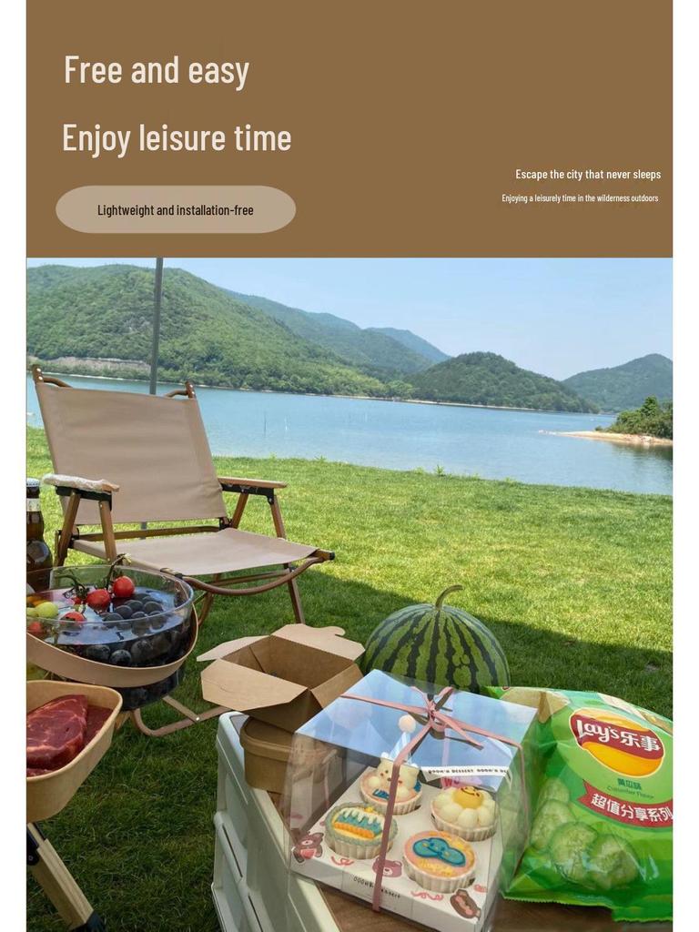 Přenosné skládací venkovní křeslo s opěrkou pro kempování, piknik, grilování, rybaření a kreslení