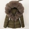 OFTBUY Winter Jacket Women's Real Raccoon Fox Fur White Duck Down Coat Thick Warm