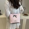 Niche Bow Bucket Bag Women's New Trendy Shoulder Bag Sweet Versatile Fashion Bucket Bag