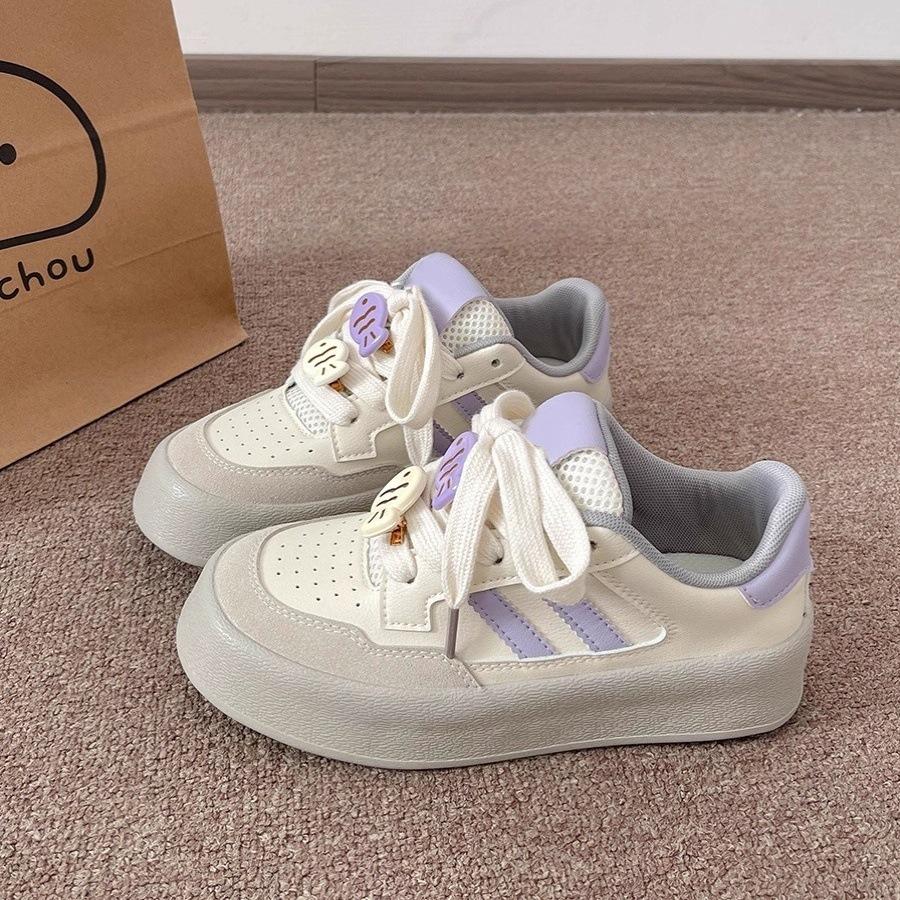 High-value summer casual board shoes women's new niche non-collision versatile shoes thick-soled white shoes women