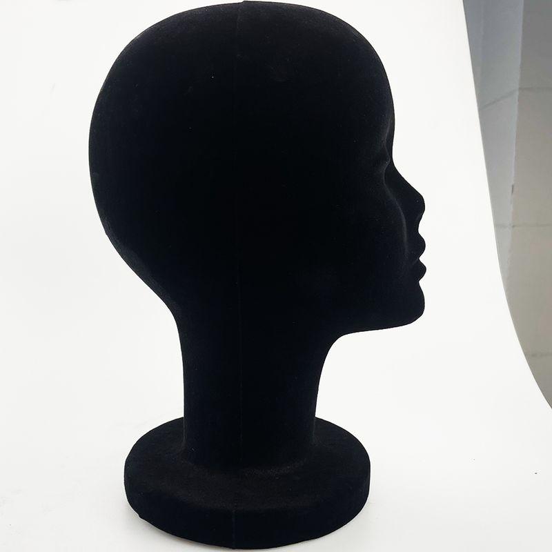 

Флокированная пенопластовая голова манекена Черная голова-модель для парика Шляпа Очки Одежда Витрина Голова манекена Черная голова манекена Black flocking head