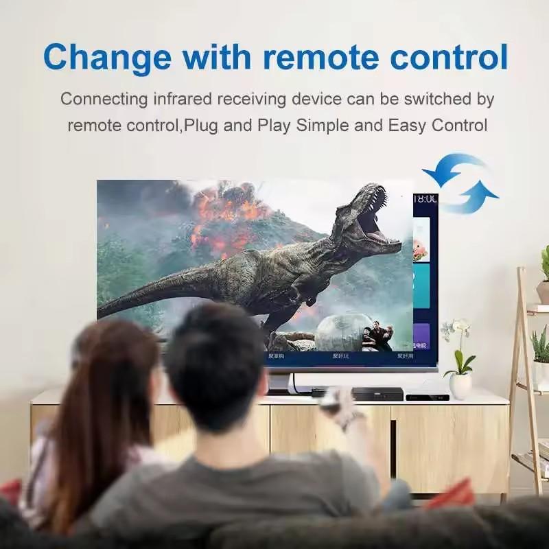 4K HDMI-compatibele switch met IR-afstandsbediening, 3 ingangen en 1 uitgang, HDMI-compatibele KVM-switcher/hub-adapter voor Xbox, PS4, dvd-speler en HDTV.