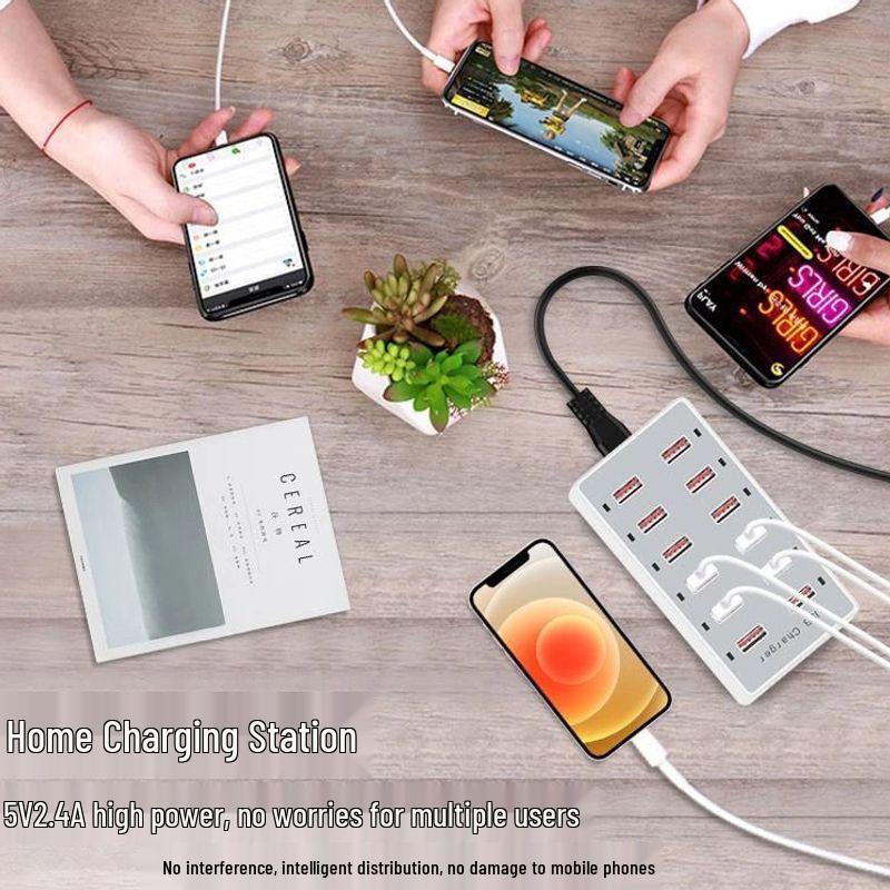 12-Port High-Power Multi-Functional Smart USB Charger for Phones