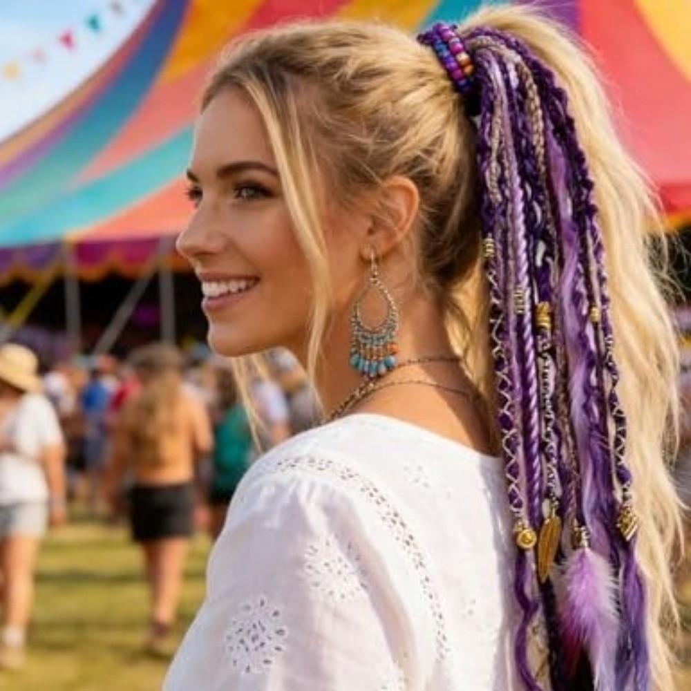 New Elastic Dread Ponytail Boho with Hair Tie Braided Ponytail Extension DIY Hair Accessories