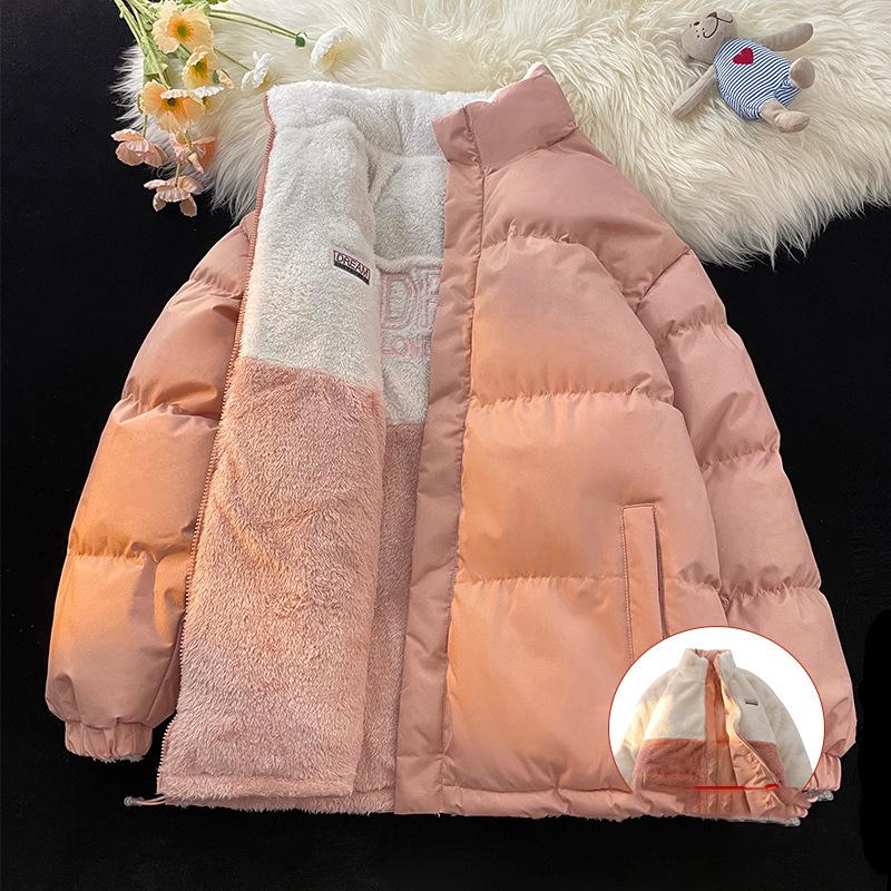 Зимняя стеганая куртка мужская женская повседневная парка мужская уличная флисовая куртка XXS розовый