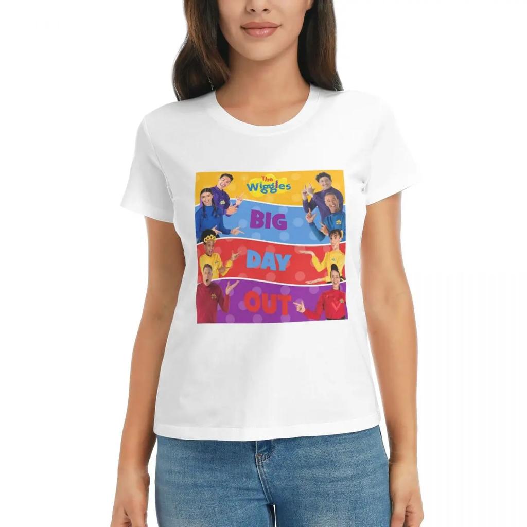 Damen T-Shirt The Wiggles TV-Show Musikband Sommer Kurzarm T-Shirts Rundhals Baumwoll-T-Shirts Kleidung Oberteile Streetwear