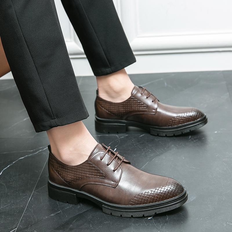 Luxury Brand Leather Concise Men Business Pointy Black Shoes Breathable Formal Wedding Basic Shoes Men Dress Shoes Fashion New