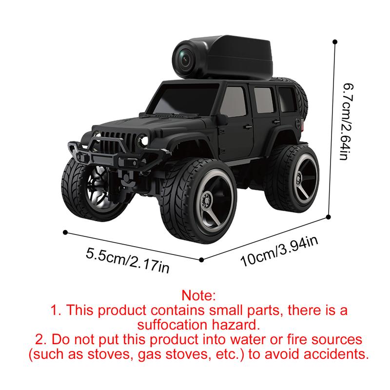 1:64 RC Crawler Car 480P Camera WiFi APP Control Gravity Sensing Cruise Control Lights Photo/Video 2.4GHz Remote Control Vehicle
