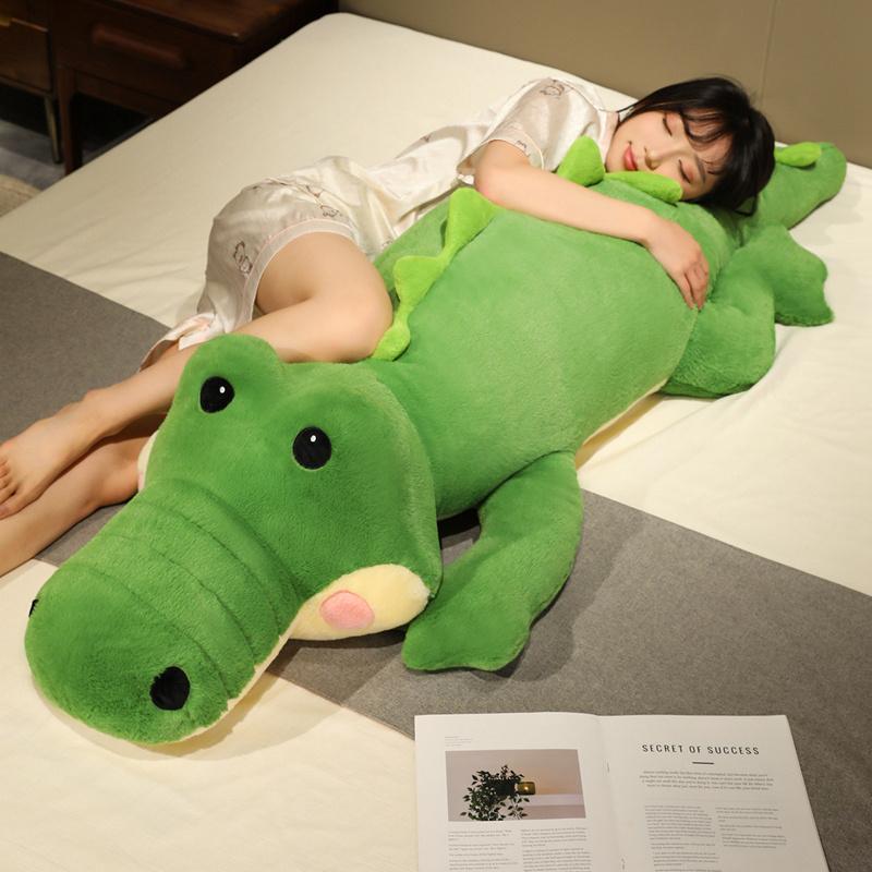 100-130cm Stuffed Animal Large Size Alligator Plush Toy Simulation Crocodile Dolls Kawaii Ceative Pillow for Children Xmas Gifts