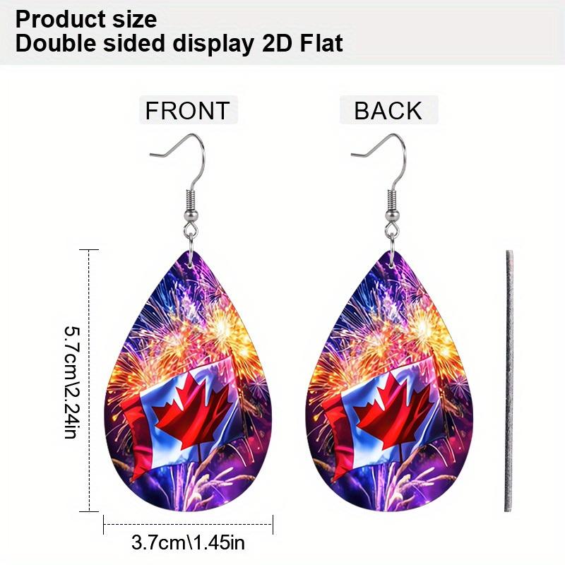 Ohrringe mit Kanada-Tag-Flagge aus PU, Modeohrringe, leichte Hängeohrringe, Schmuck mit kanadischem Ahornblatt, Party-Accessoires