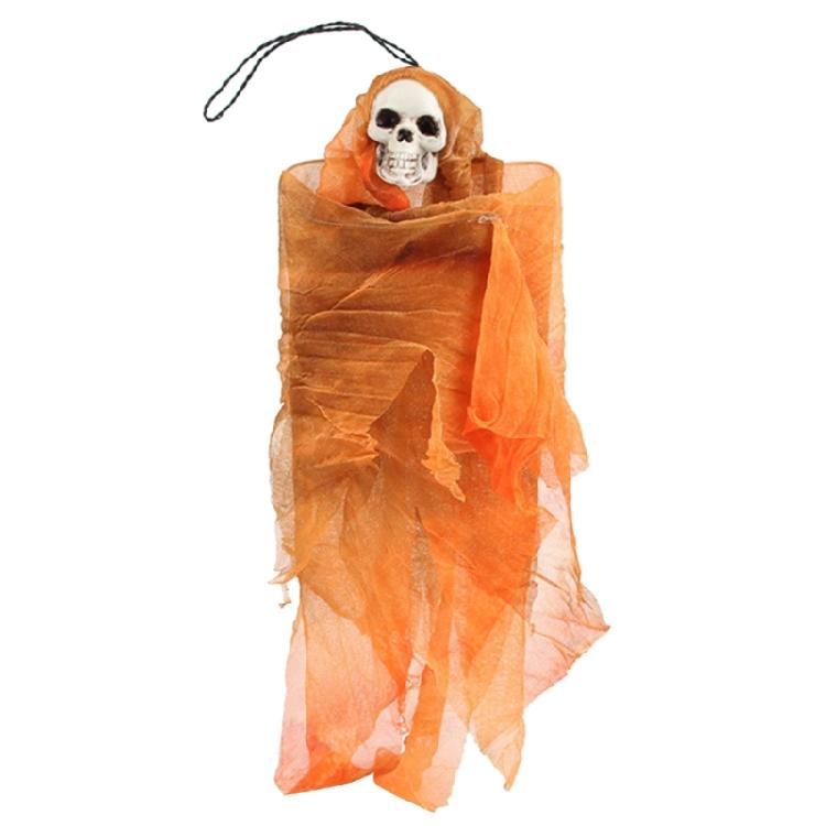

Halloween Skull Ghost with Draped Robe for Party, Window, and Wall Décor 1 помаранчевий