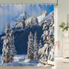 Scenery 3D Bathroom Curtains Natural Landscape Printed Shower Curtains With Hooks Home Decoration Waterproof Fabric Bath Screen