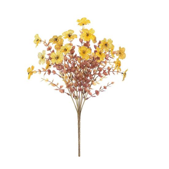 Fall Artificial Violet Flower UV Resistant Fake Silk Flower Home Halloween Harvest Festival Table Centerpiece Indoor Outdoor Faux Bloom Decoration