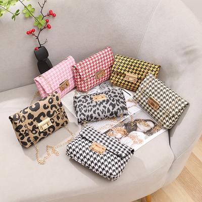 Women's Bag Spring and Summer New Fashion Shoulder Bag Bag Crossbody Lock Bag Thousand Bird Grid Bag One Piece